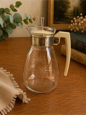 Vintage Silex Corning Atomic Coffee Carafe | Mid Century Modern Starburst Glass